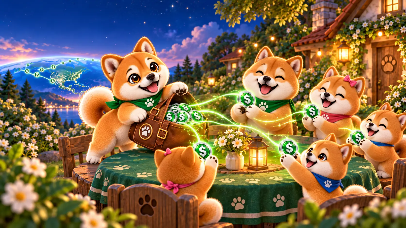 The Dollar Collector happily shares one digital dollar coin with each member of his loyal pack